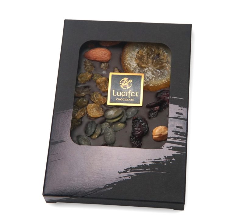 Lucifer Dark Chocolate with Fruit & Nuts — supplier photograph